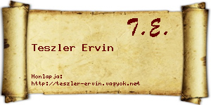 Teszler Ervin névjegykártya